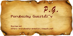 Porubszky Gusztáv névjegykártya