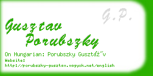 gusztav porubszky business card